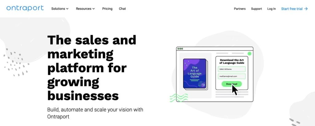Ontraport Homepage