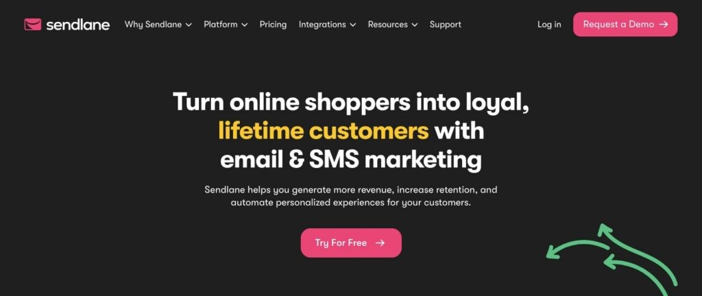 Sendlane Homepage