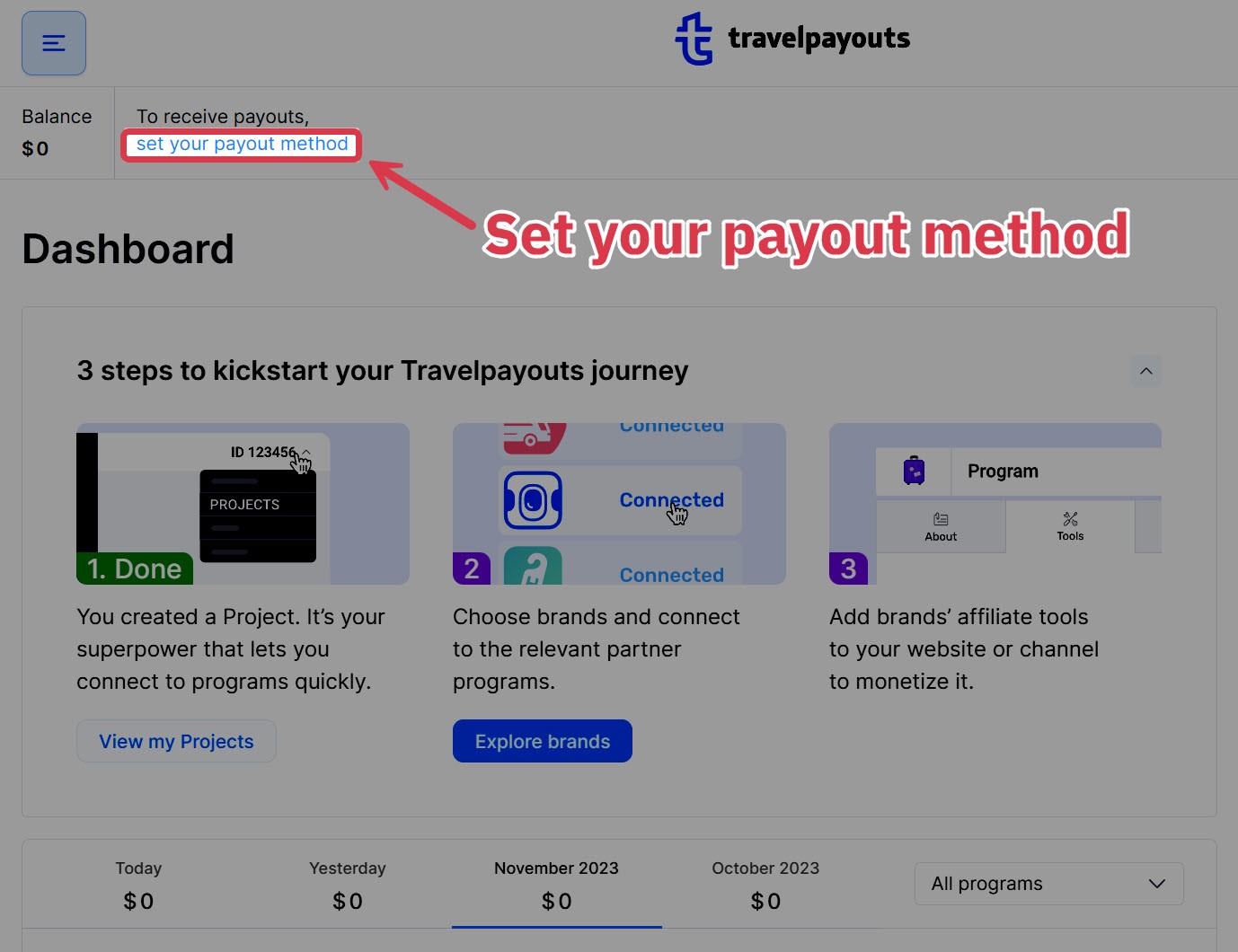 travelpayouts set payouts