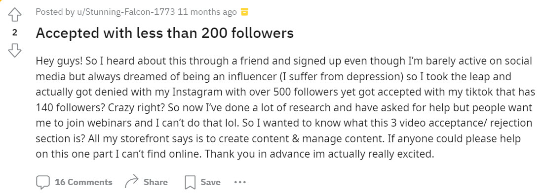 Amazon Influencer followers
