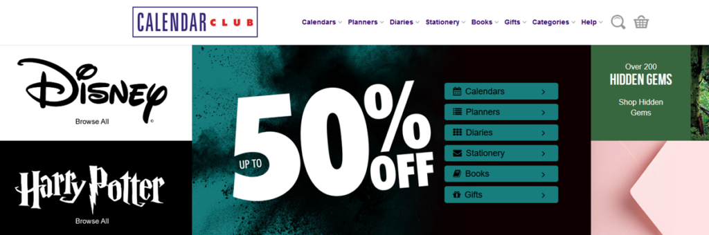 Calendar Club Homepage Screenshot