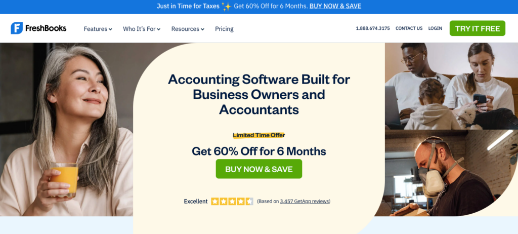 freshbooks homepage