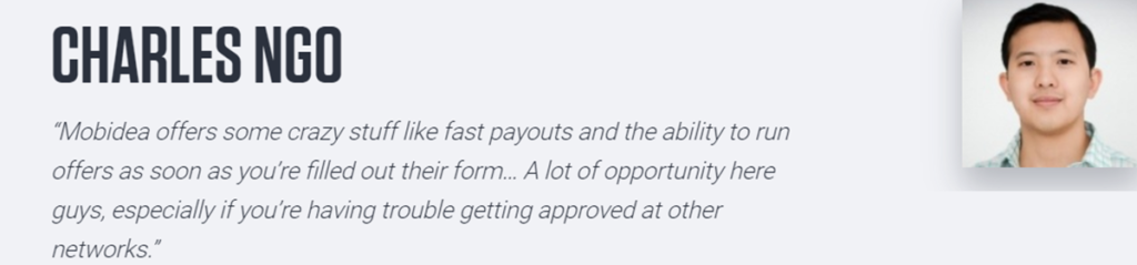 Mobidea Affiliate Network Testimonial