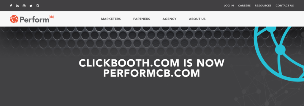 Performcb Homepage Sceenshot