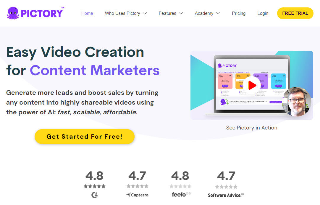 Pictory website