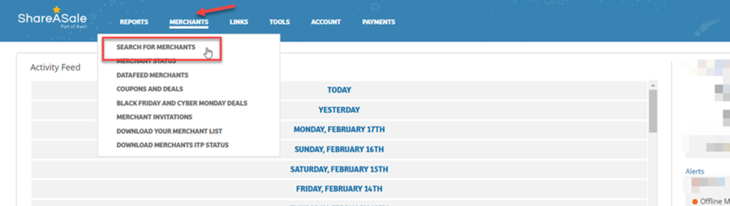 Shareasale Merchants Search