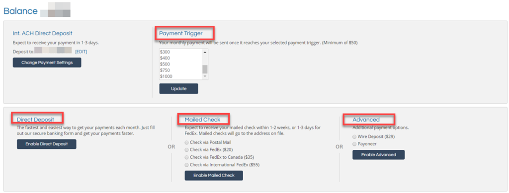 Shareasale Payment Methods
