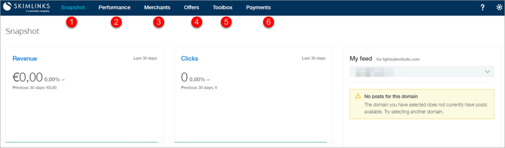 Skimlinks Dashboard